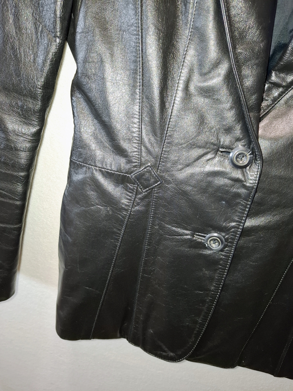 Vintage 80's Wilson Black Leather Tailored Jacket - Picture 7 of 14